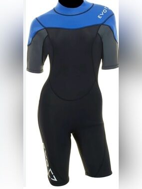 NWT EVO Elite Blaze 3mm Shorty Wet Suit Size 16 Black Neoprene Diver Surfer $150